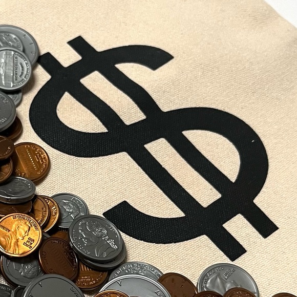 Drawstring Money Bag and 350+ Play Coins - Picture 4 of 5